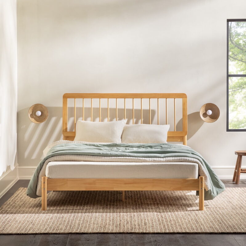 Elegant Mid-Century Modern Queen Bedframe by Walker Edison