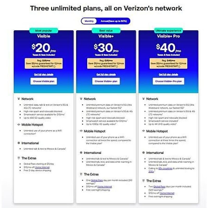 Visible New Annual Pro Plan: 50% Off - $225 a Year