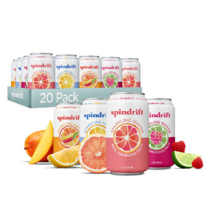 Spindrift Sparkling Water Variety Pack - 20 Cans, 12 fl. oz Each