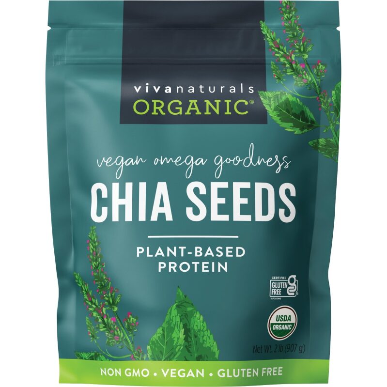 Viva Naturals Organic Chia Seeds - Plant-Based Omega-3 and Protein