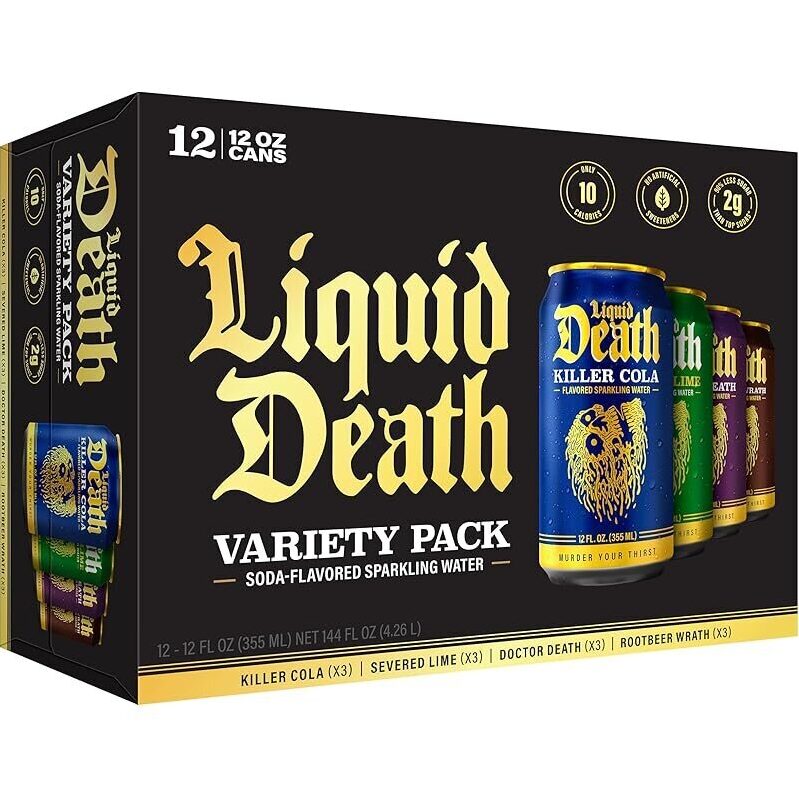 Liquid Death 12pk Soda-Flavored Sparkling Water Variety Pack - Refreshing and Healthy