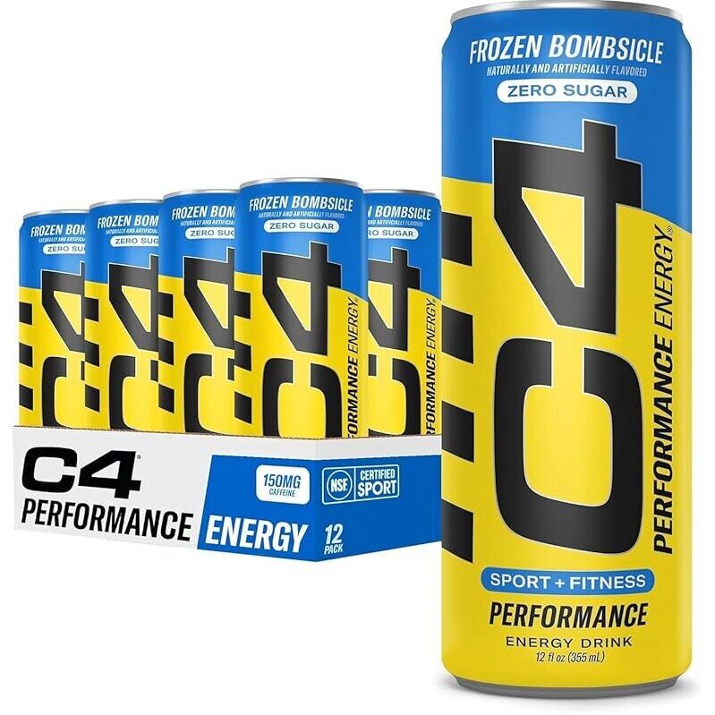 12-Pack Cellucor C4 Frozen Bombsicle Performance Drink - Zero Sugar