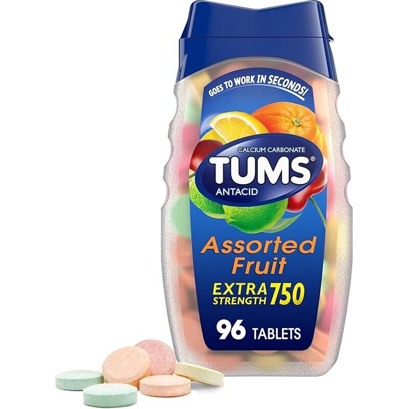 Tums Extra Strength Assorted Fruit Tablets - Fast Heartburn Relief