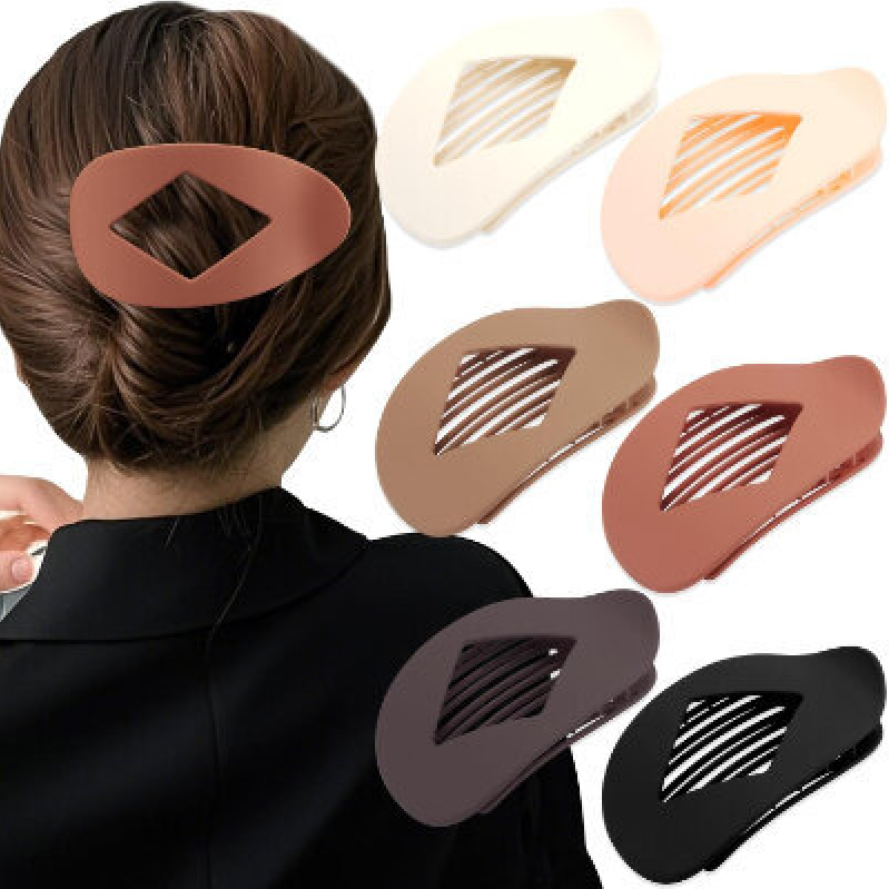 Flat Round Hair Clips, 6-Pack for Everyday Use