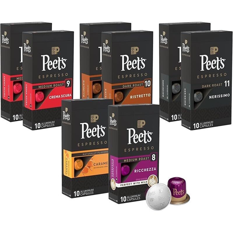 Peet's Coffee Variety Pack - 80 Espresso Capsules