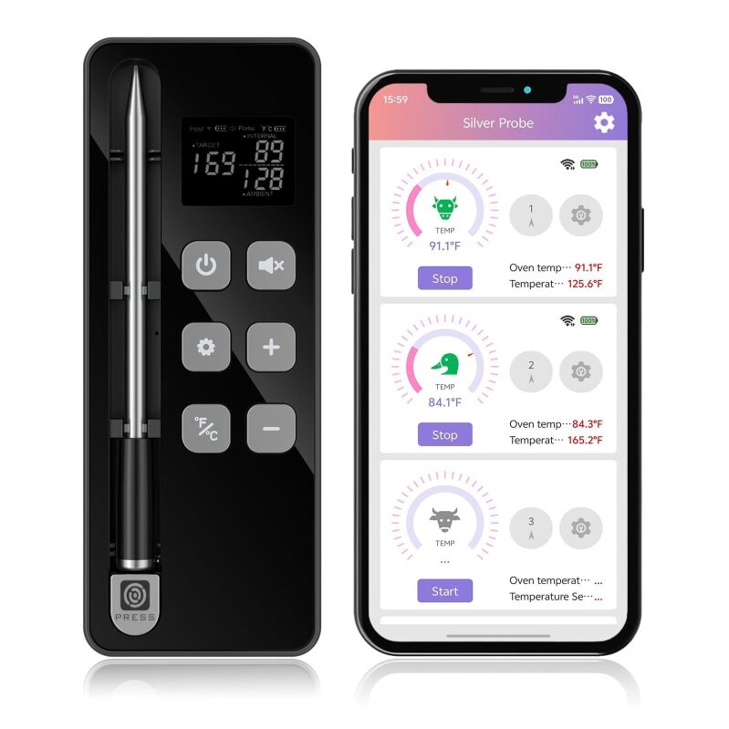 Trefoiled SP2 Bluetooth WiFi Wireless Food Thermometer - Accurate, Reliable, Smart Cooking