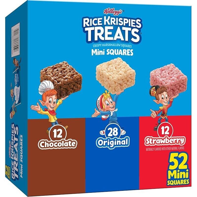52-Ct Rice Krispies Treats Mini Crispy Marshmallow Squares - Variety Pack