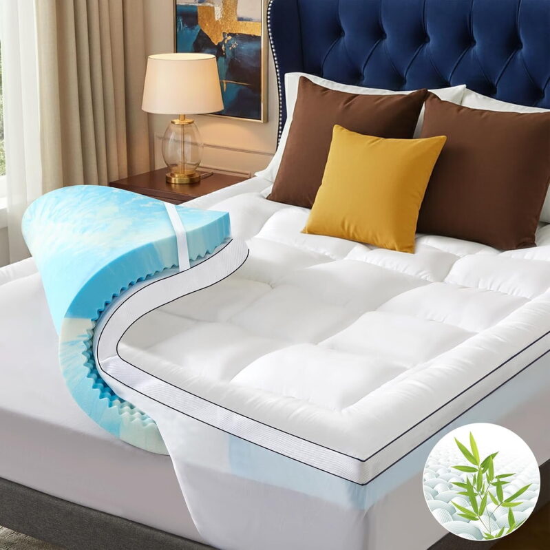 NicePlus 2-inch Memory Foam Mattress Topper King Size