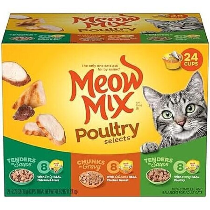 24-Pack 2.75-Oz Meow Mix Poultry Selections Wet Cat Food - Variety Pack