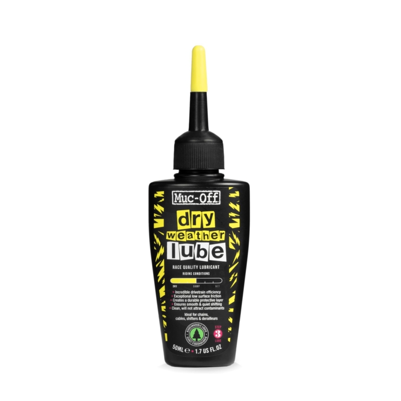 Muc-Off Bio Dry Bike Chain Lube with Microfiber Cloth - Long-lasting, Eco-friendly Lubrication