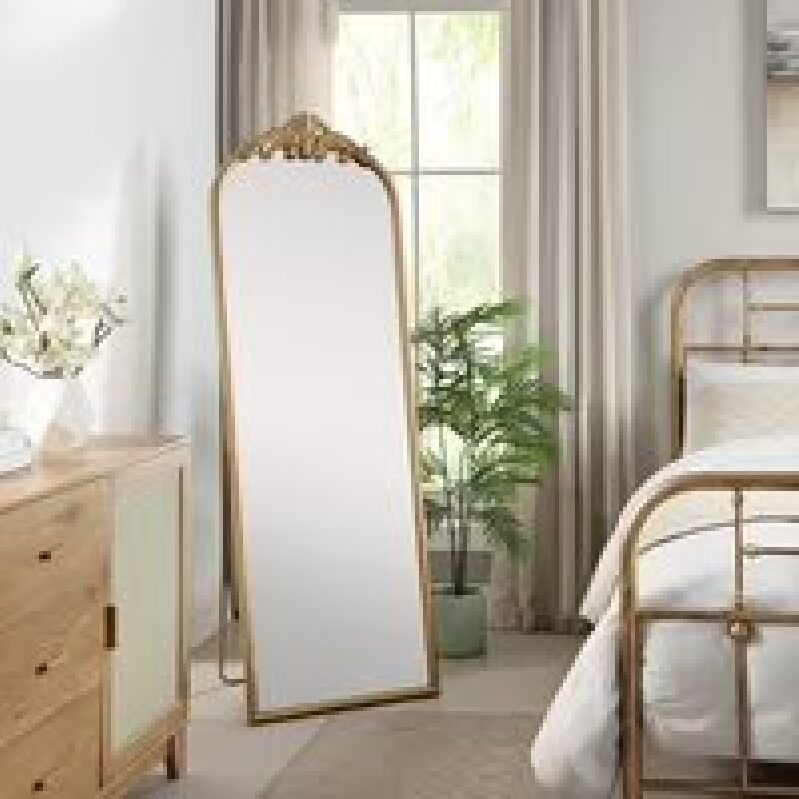 Elegant Full-Length Mirror with Filigree Easel - 66 x 22 inches