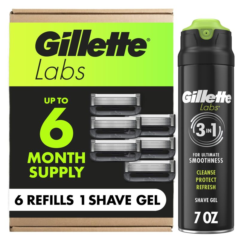 Gillette Labs Razor Refills and Shave Gel Combo Pack