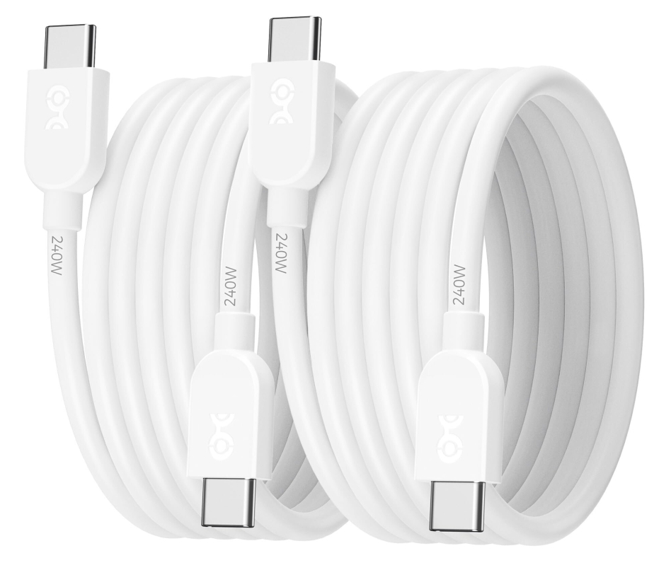 2pk Cable Matters Extreme Flexible 240W USB C Charging Cable 6ft - High-Speed Power Delivery