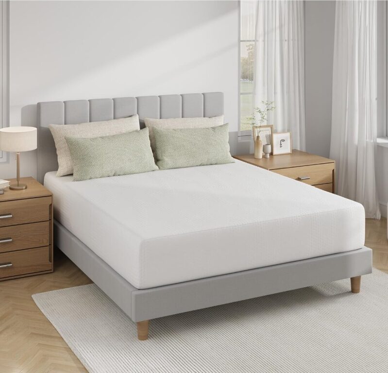 Flash Sale! Novilla 12 Inch Queen Size Gel Memory Foam Mattress, Cool & Breathable, Comfort Fit Pressure Relief, CertiPUR-US Certified (White)