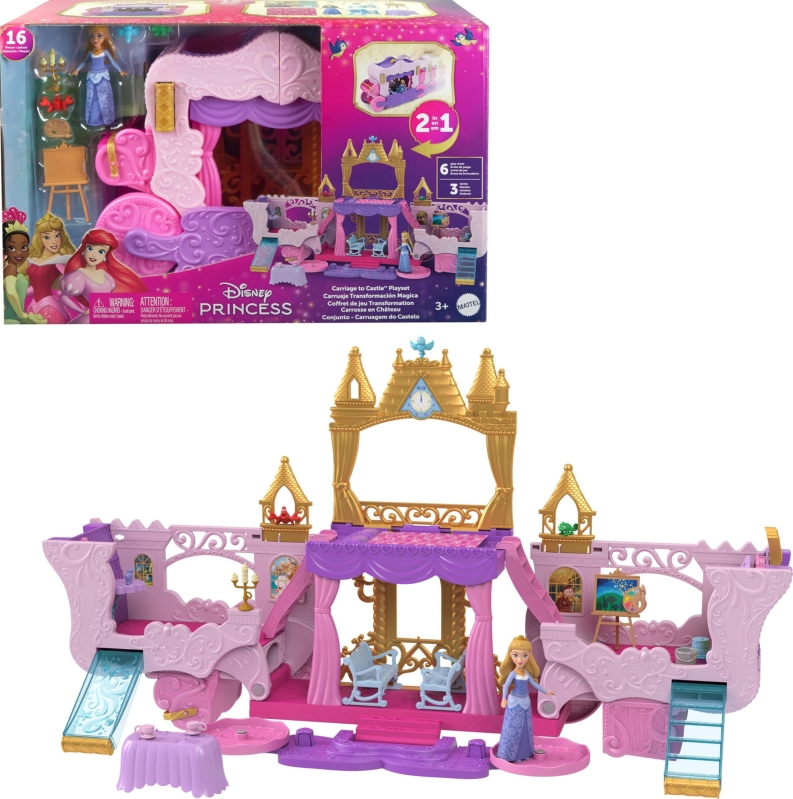 Mattel Disney Princess Carriage to Castle Transforming Playset - Magical Playtime Awaits!