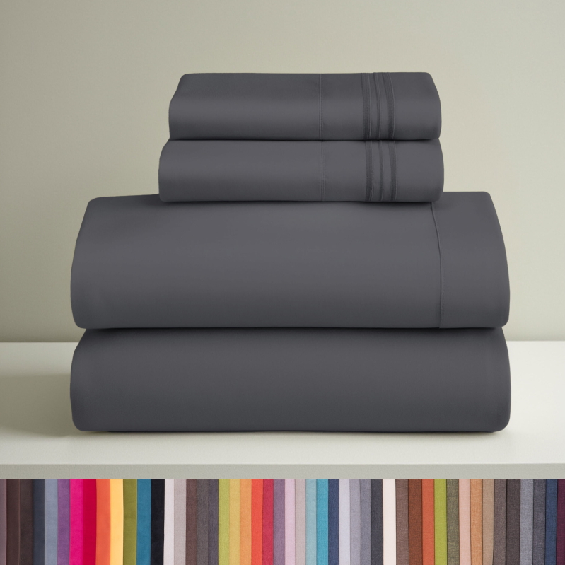 Clara Clark 1800 Series 4-Piece Deep Pocket Queen Sheets Set - Hotel-Quality Softness