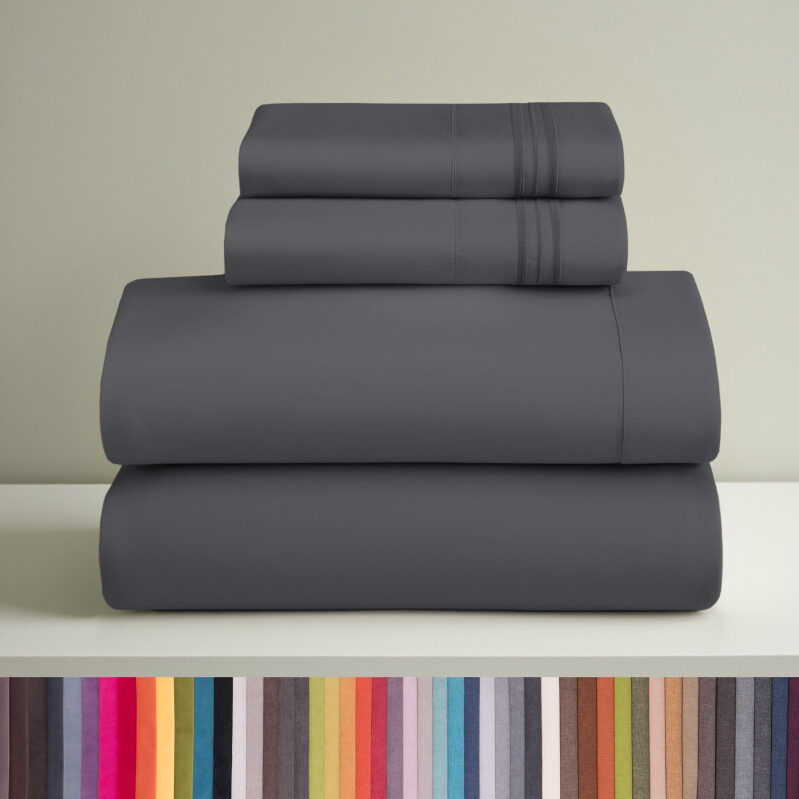 Clara Clark 1800 Series 4-Piece Deep Pocket Queen Sheets Set - Hotel-Quality Softness