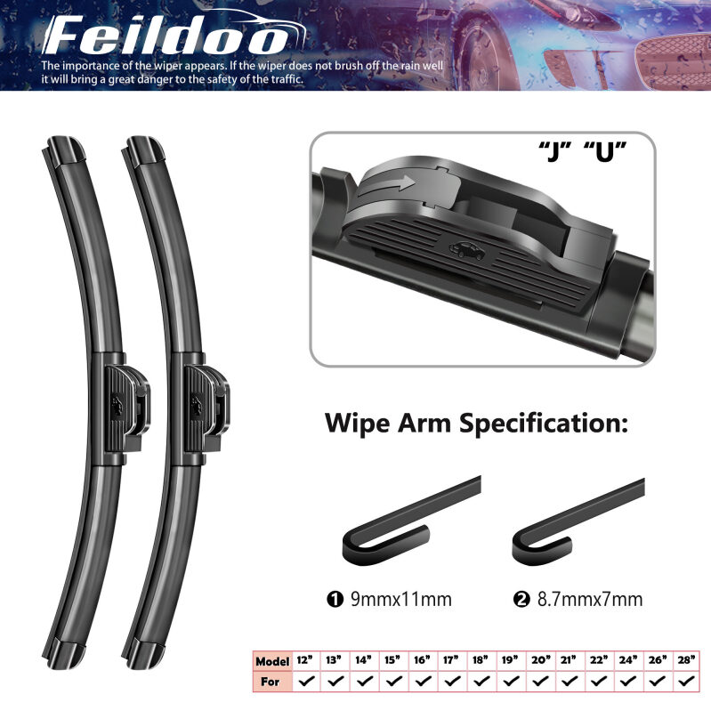 2-Pack Feildoo 22 & 22-in Windshield Wiper Blades All Season