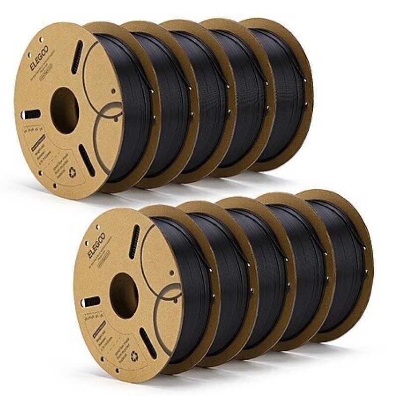 Elegoo 1.75mm PLA 3D Printer Filament Black - 10 Pack