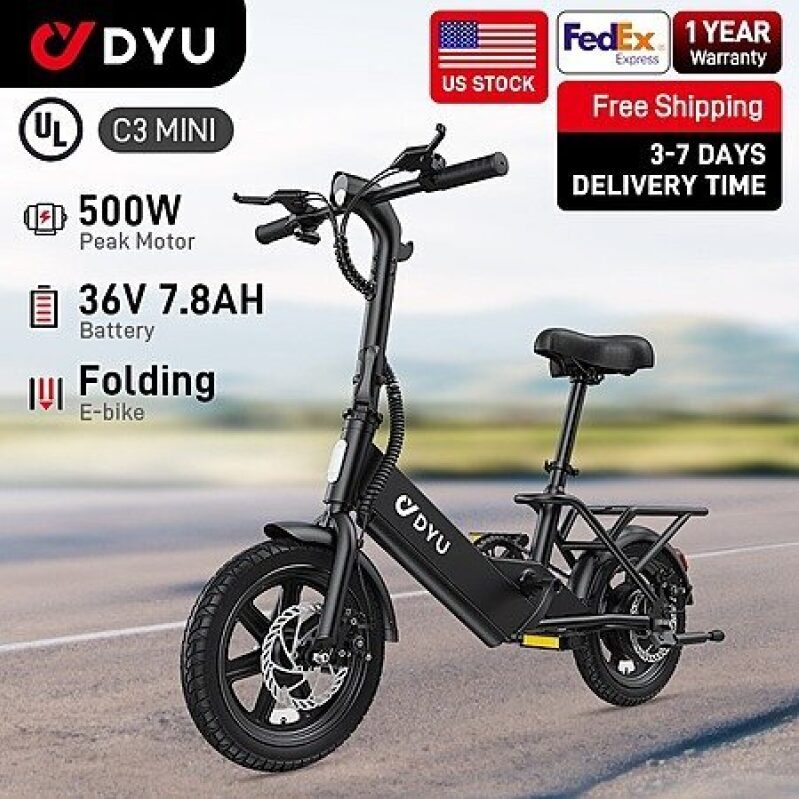 DYU C3-14MIN Folding eBike: Affordable Electric Bike with Free Shipping