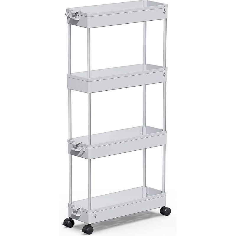 Slim Rolling Storage Cart 4 Tier - Maximize Your Space