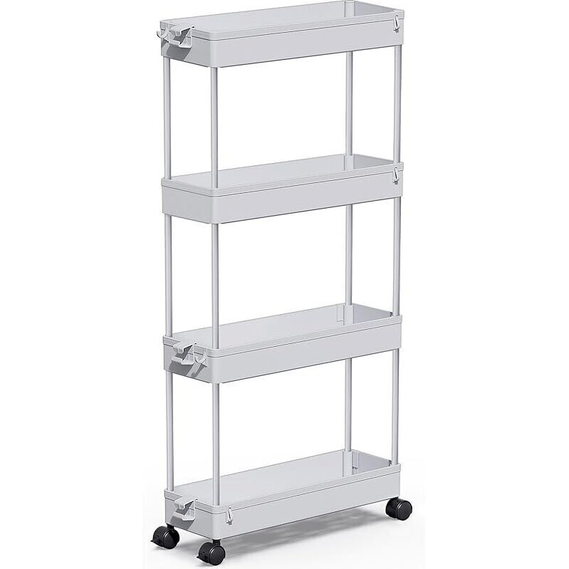 Slim Rolling Storage Cart 4 Tier - Maximize Your Space