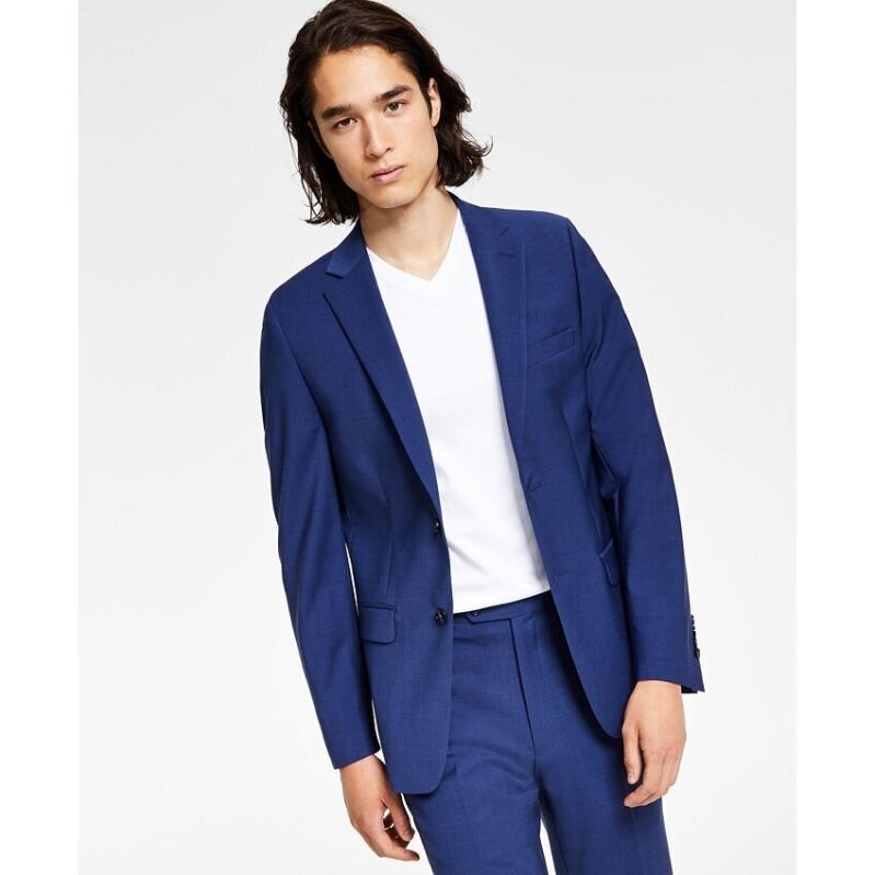 Calvin Klein Men's Slim-Fit Wool-Blend Stretch Suit Jacket - Elegant and Durable