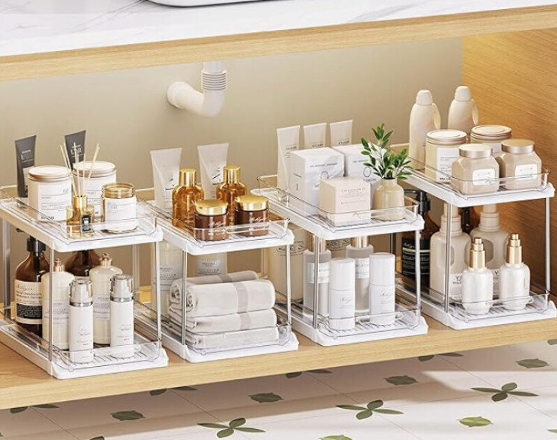Double Layer Sink Drawer Organizer - Prime Eligible