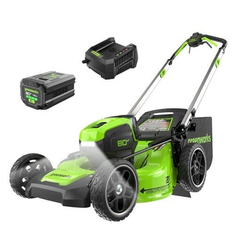 Greenworks MO80L416 80V Cordless Electric 21 Inch Self-Propelled Lawn Mower - Limited Time Discount
