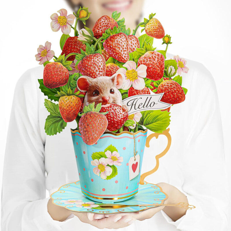 Stunning 3D Strawberry Flower Card with Free Prime Shipping