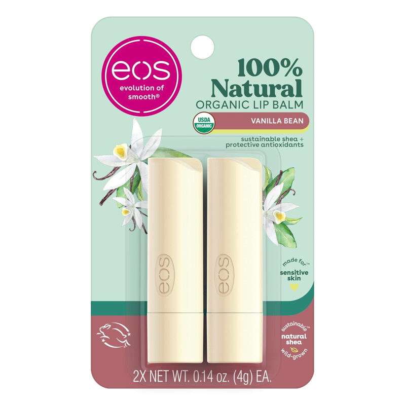 eos 100% Natural Organic Lip Balm Vanilla Bean - 2 Pack