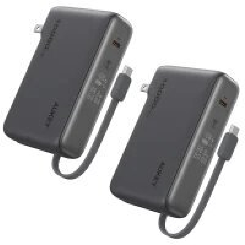 2pk Aukey MixFlex Sling 30W PD 10,000mAh Power Banks - Ultimate On-the-Go Charging