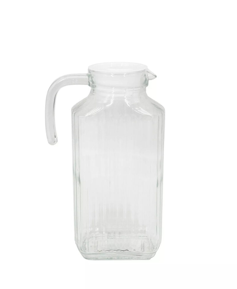 57.5oz Transparent Glass Water Pitcher with Handle - Ideal for Home and Office