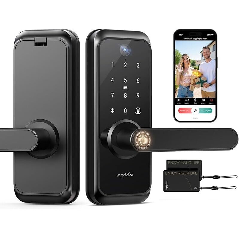 Arpha T229 6-in-1 WiFi Video Smart Lock with Keyless Entry System