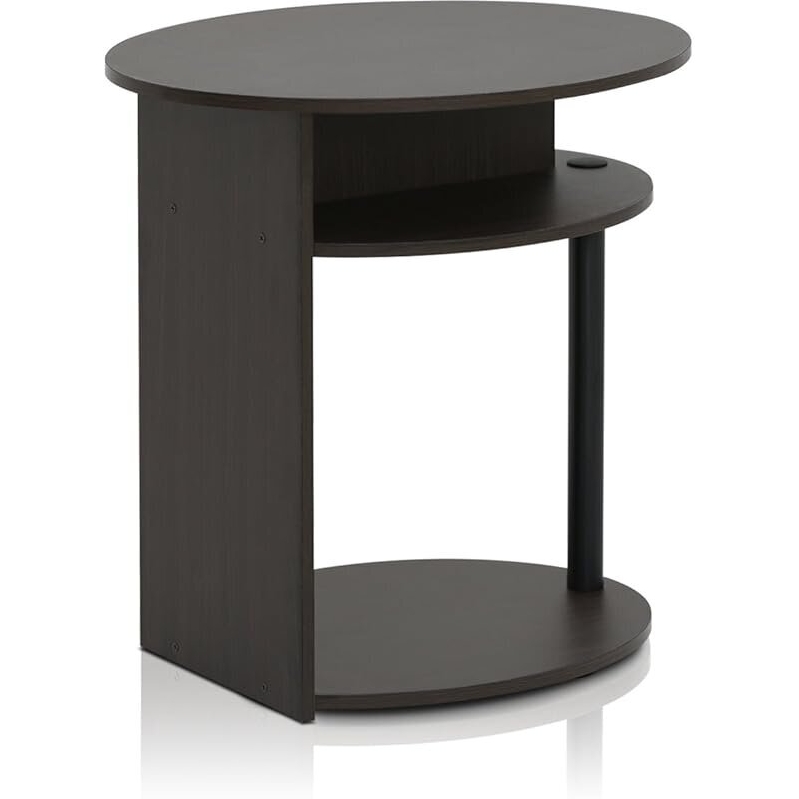 Modern Three-Tier Oval End Table - Space-Saving Furniture