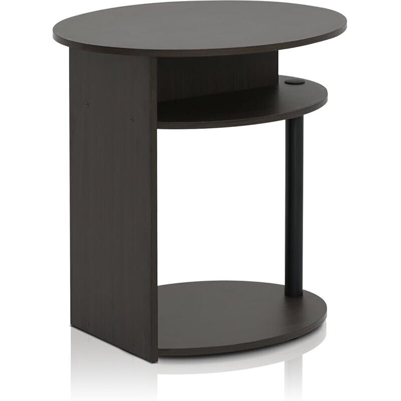Modern Three-Tier Oval End Table - Space-Saving Furniture