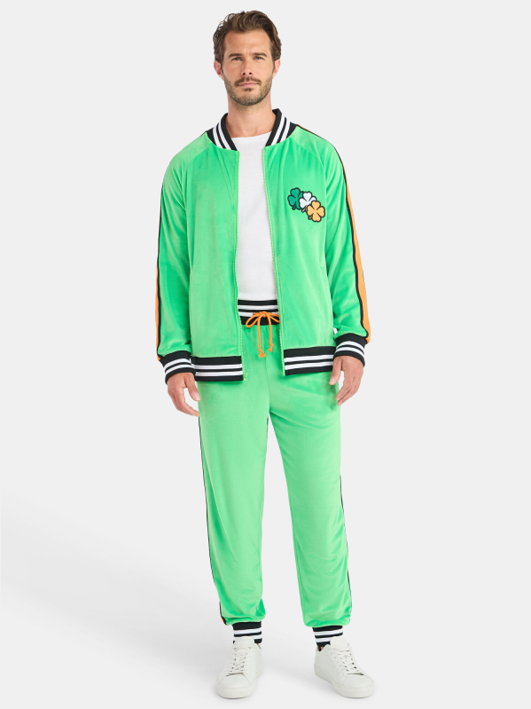 Jolly Knits Men's St. Patrick's Day Parade Velour Tracksuit Set
