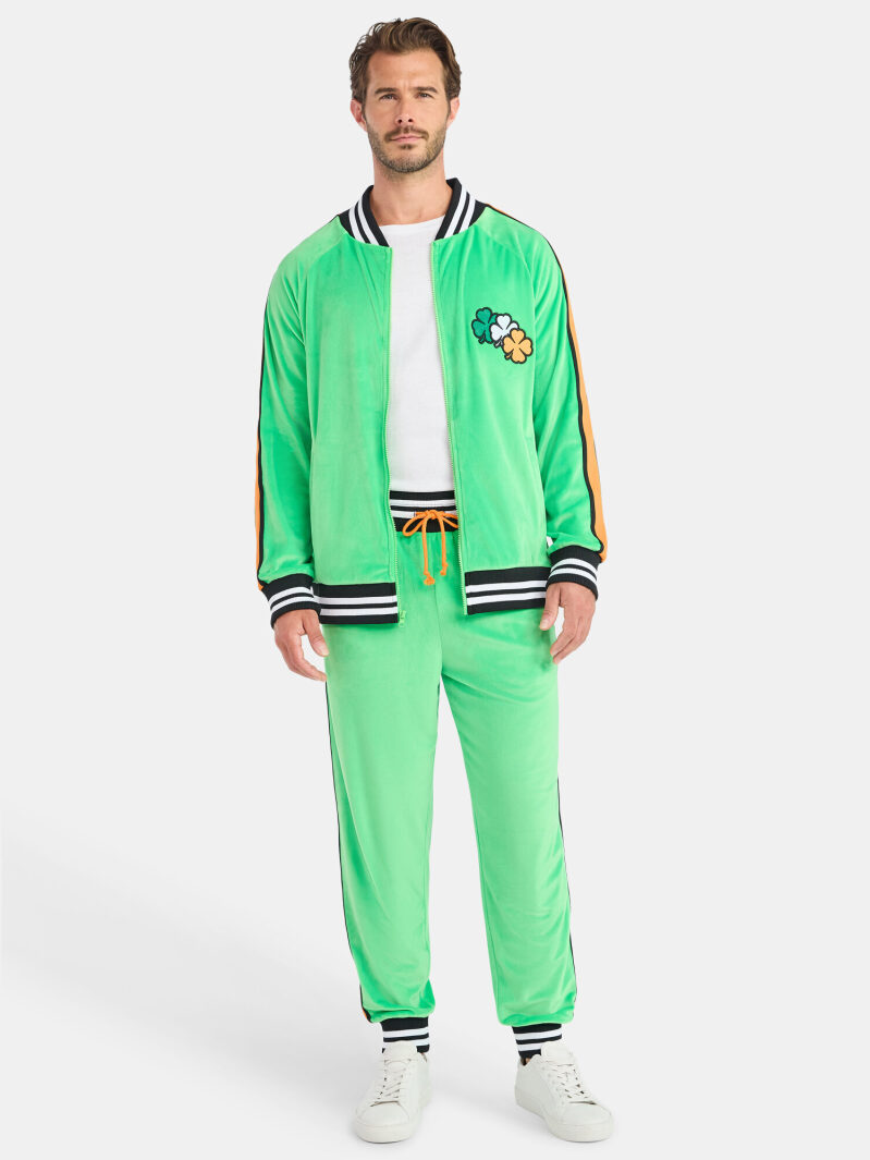Jolly Knits Men's St. Patrick's Day Parade Velour Tracksuit Set
