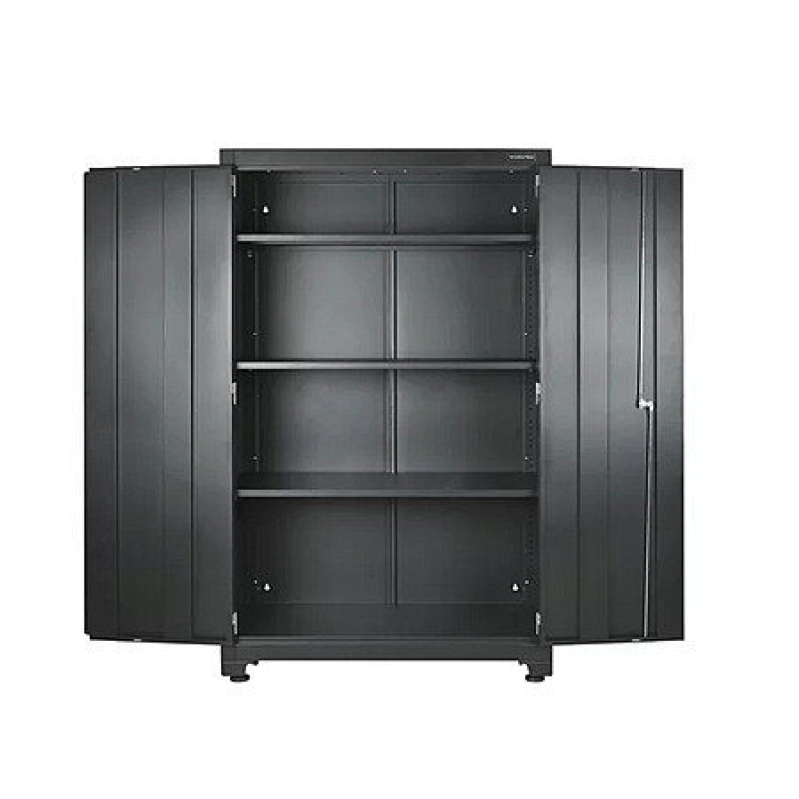 Heavy-Duty Garage Storage Cabinet with 3 Shelves - Black