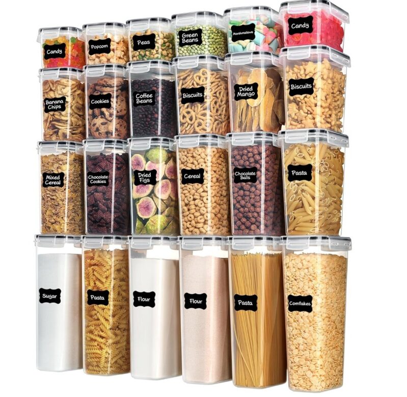 24-Piece Food Storage Containers with Lids - BPA-Free, Stackable, Clear