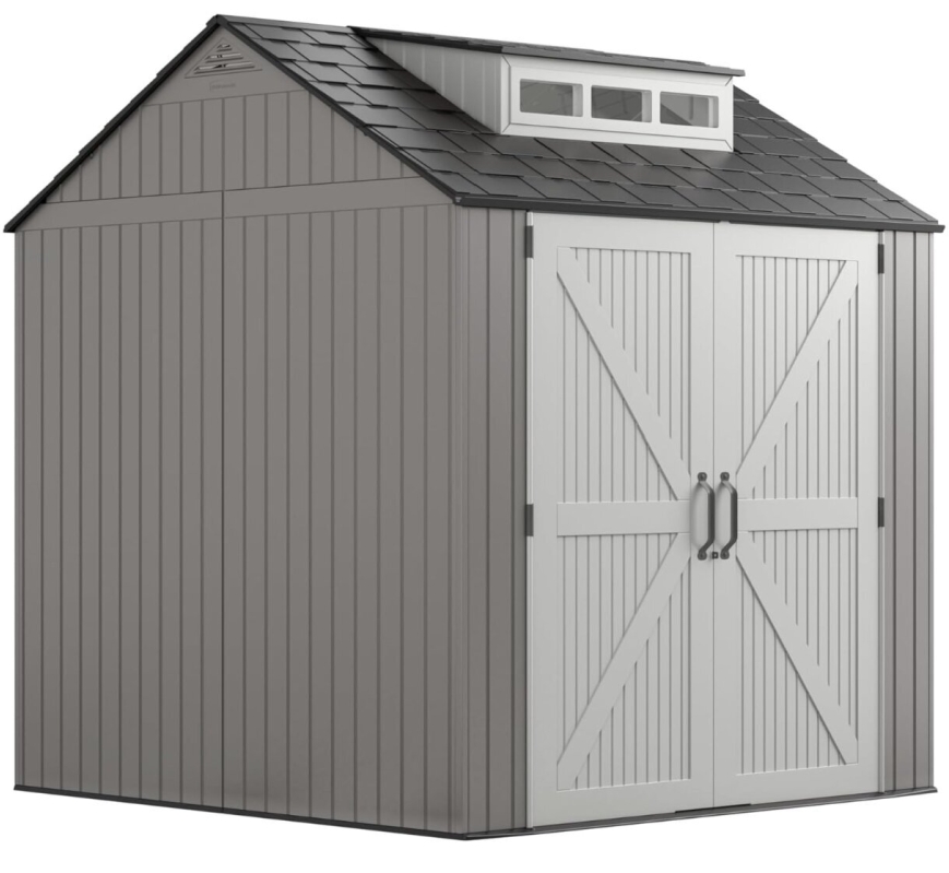 Outdoor Storage Shed 7x7 ft, Weatherproof Gray - Ideal for Backyard and Garden Tools