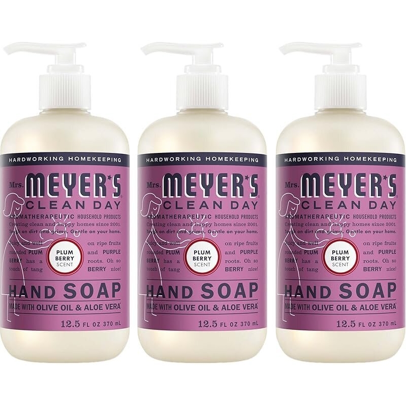3pk Mrs. Meyers Clean Day Liquid Hand Soap Plum Berry 12.5oz - Eco-Friendly Hand Soap