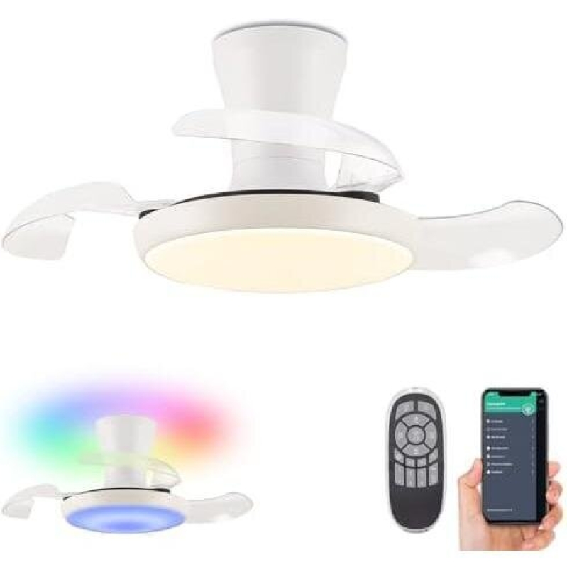 Smart RGB Ceiling Fan with Reversable Wind Feature - 50% OFF