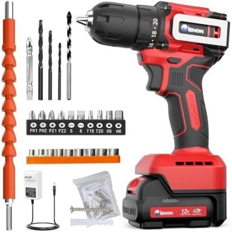12V Brushless 20-Speed Electric Drill Set - 46% OFF