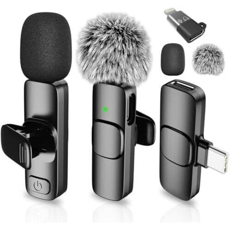 SmaFun Wireless Clip-On Microphone for iPhone/Android/iPad/Tablet - 50% Discount