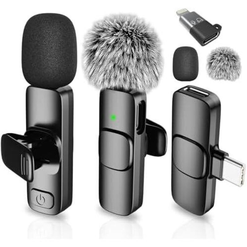SmaFun Wireless Clip-On Microphone for iPhone/Android/iPad/Tablet - 50% Discount