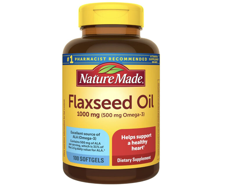 Nature Made Flaxseed Oil 1000mg - 100 Softgels, Prime Eligible