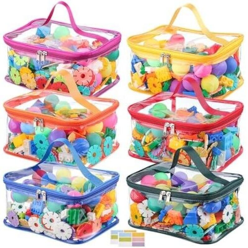 6 Packs PVC Waterproof Toy Storage Bags - 50% OFF