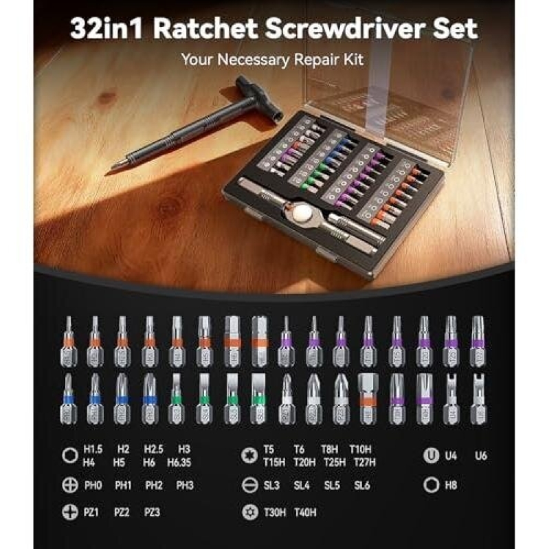 32in1 Ratchet Screwdriver Set - Ultimate Repair Kit for All Your Needs