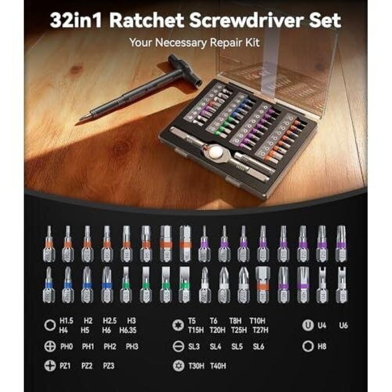 32in1 Ratchet Screwdriver Set - Ultimate Repair Kit for All Your Needs